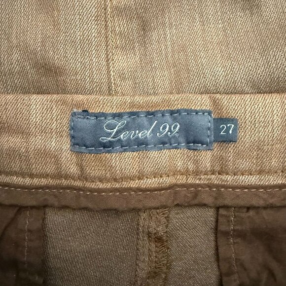 Level 99 Brown Pencil Skirt Size Small Sheen Sleek Modern Stretch Skirt Office - Picture 5 of 9